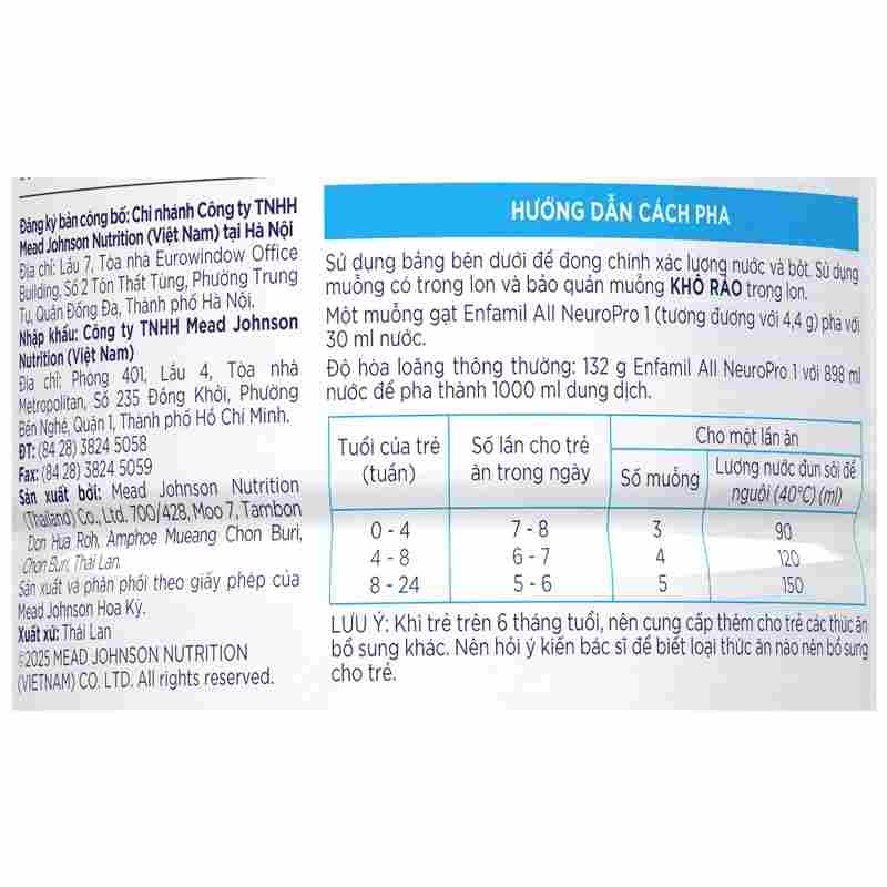 Sữa bột Enfamil A2 Neuropro Infant Formula số 1 350g