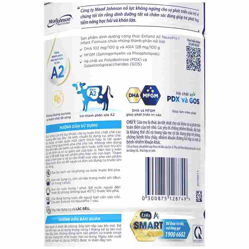 Sữa bột Enfamil A2 Neuropro Infant Formula số 1 800g