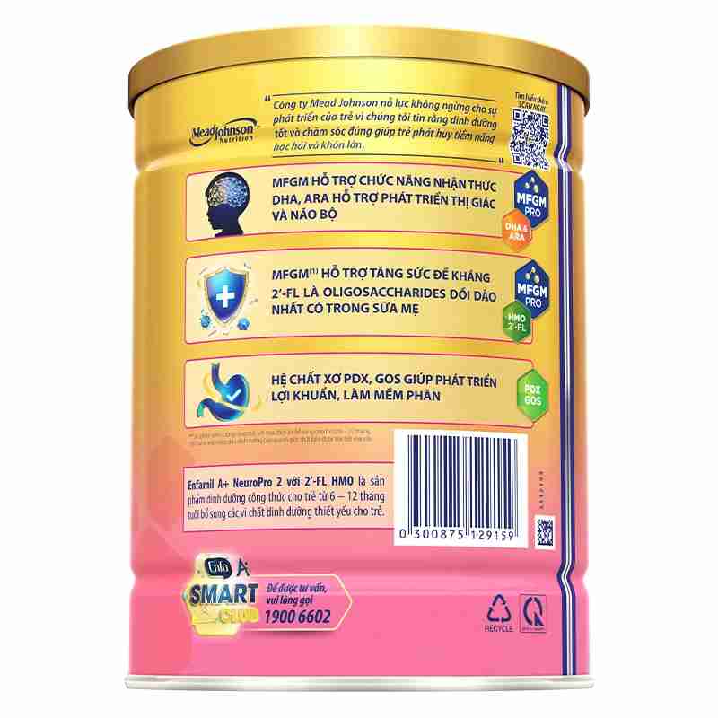 Sữa bột Enfamil A+ Neuropro số 2 830g