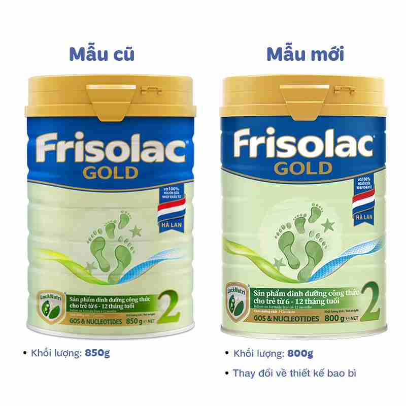 Sữa bột Frisolac Gold số 2 850g