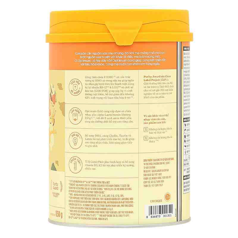 Sữa bột Optimum Gold số 4 850g