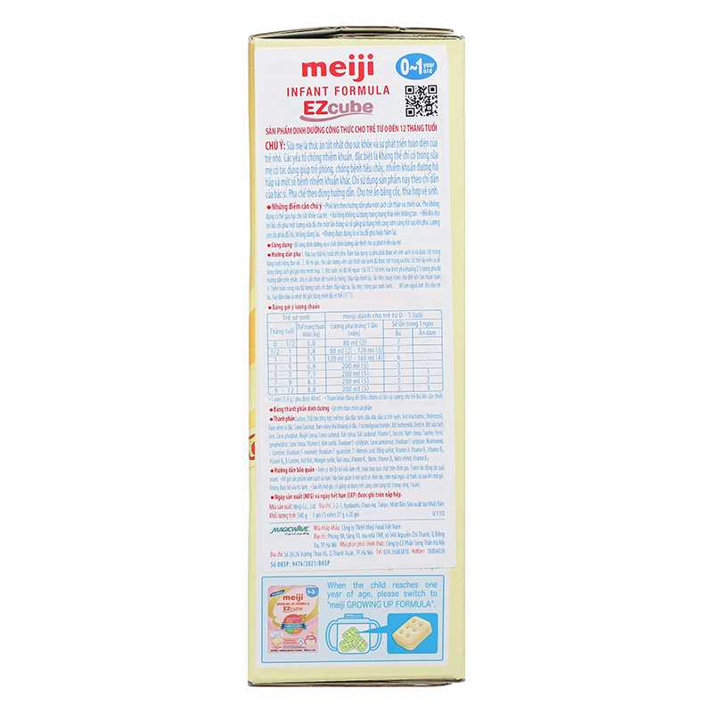 Sữa bột dạng thanh Meiji Infant Formula Ezcube 540g