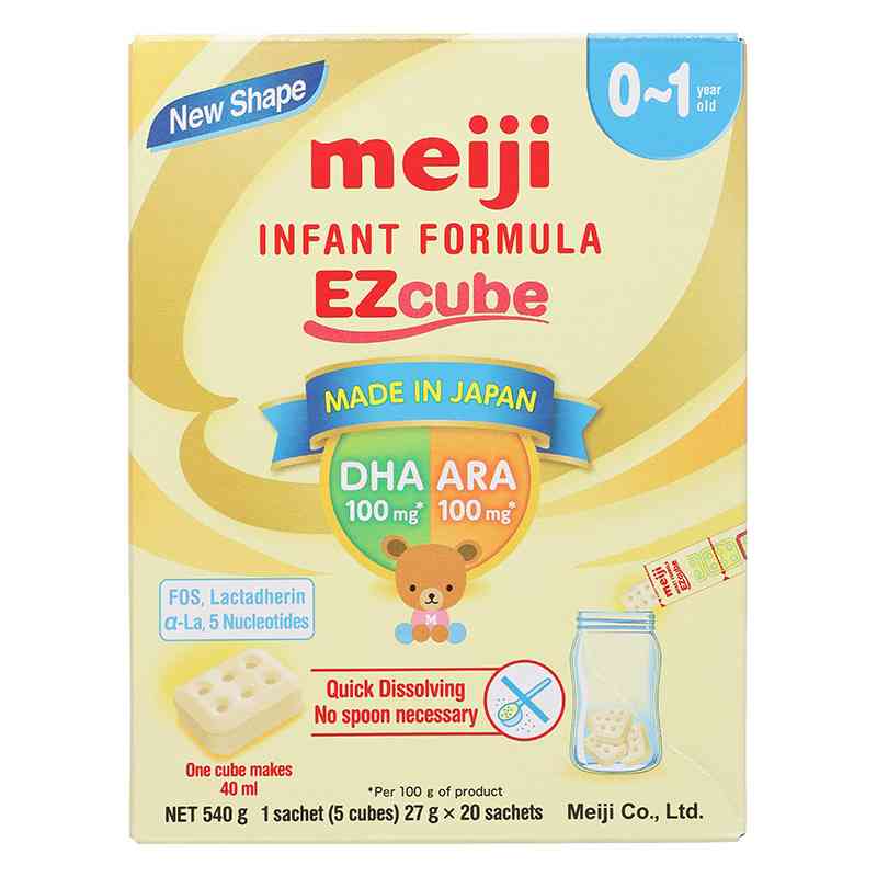 Sữa bột dạng thanh Meiji Infant Formula Ezcube 540g
