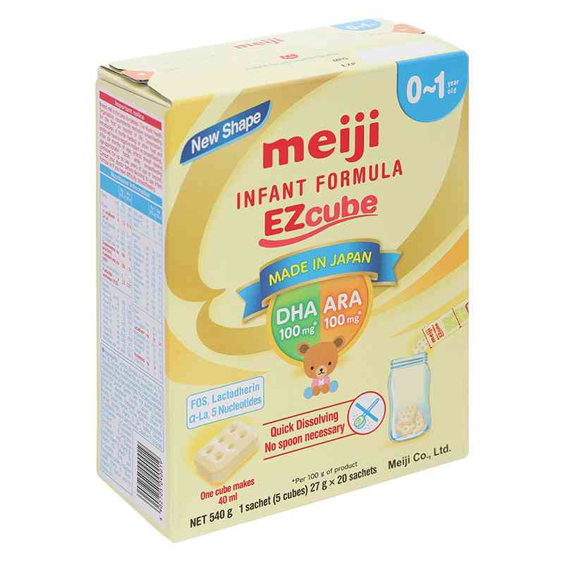 Sữa bột dạng thanh Meiji Infant Formula Ezcube 540g
