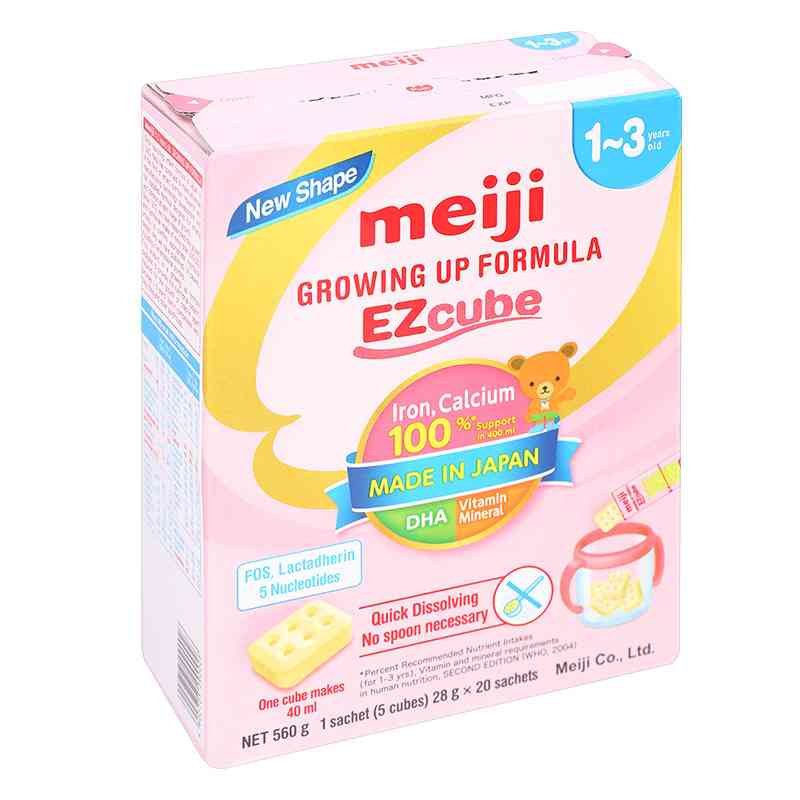 Sữa bột dạng thanh Meiji Growing Up Formula Ezcube 560g