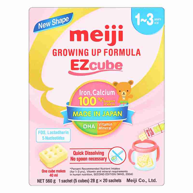 Sữa bột dạng thanh Meiji Growing Up Formula Ezcube 560g