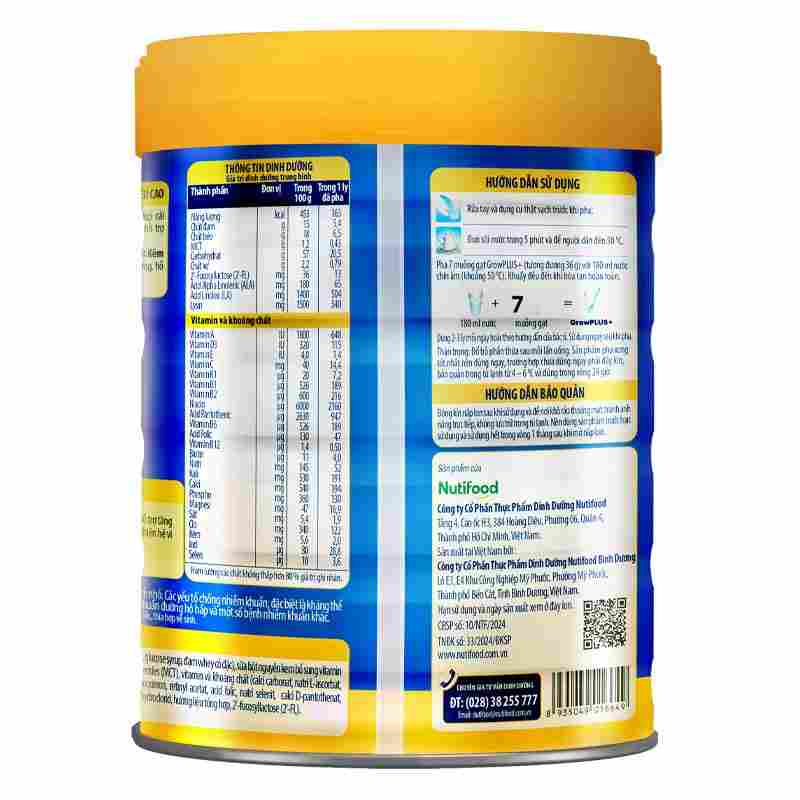 Sữa bột Nutifood GrowPLUS+ xanh 900g