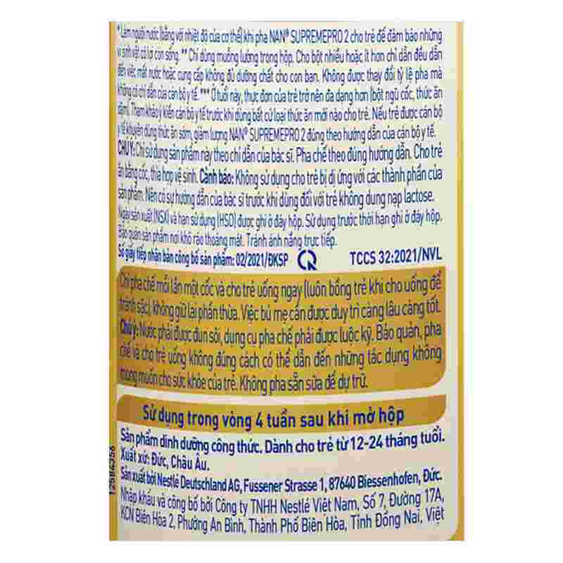 Sữa bột NAN Supremepro số 2 800g