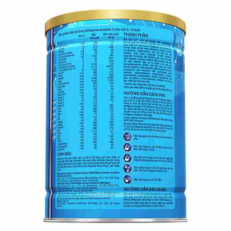 Sữa bột Enfagrow Enspire số 3 850g
