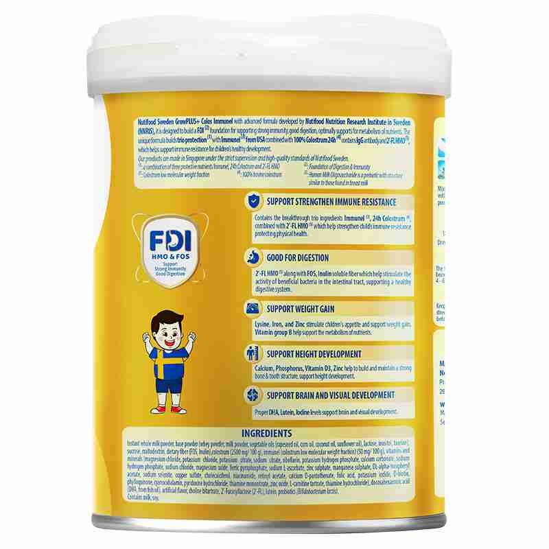 Sữa bột Nutifood GrowPLUS+ Colos Immunel 2+ 800g