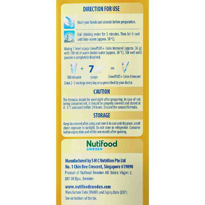 Sữa bột Nutifood GrowPLUS+ Colos Immunel 2+ 800g