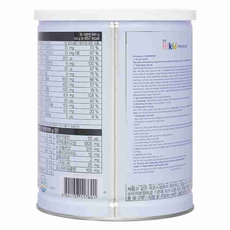 Sữa bột Hikid Premium 600g