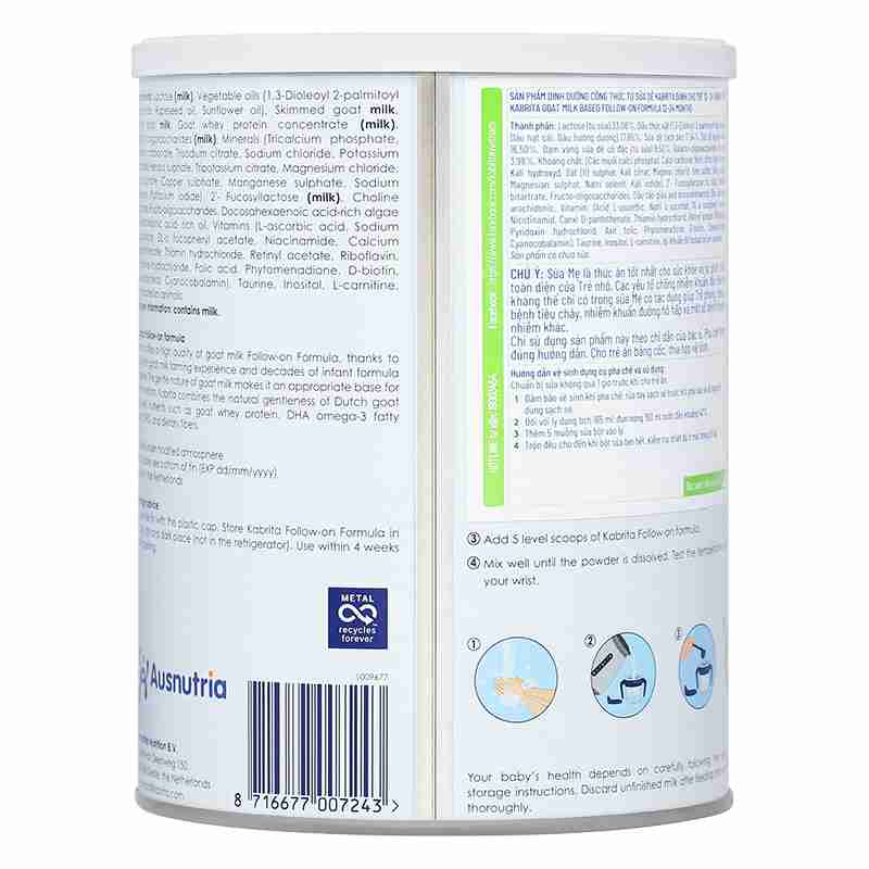 Sữa bột Kabrita số 2 sữa dê 800g (12-24 tháng)