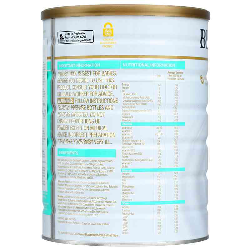 Sữa bột Blackmores NewBorn Formula số 1 900g (0-6 tháng)