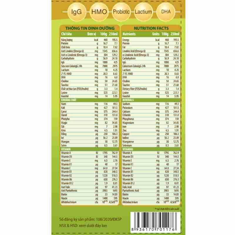 Sữa bột ColosBaby Bio Gold 2+ 800g (trên 2 tuổi)