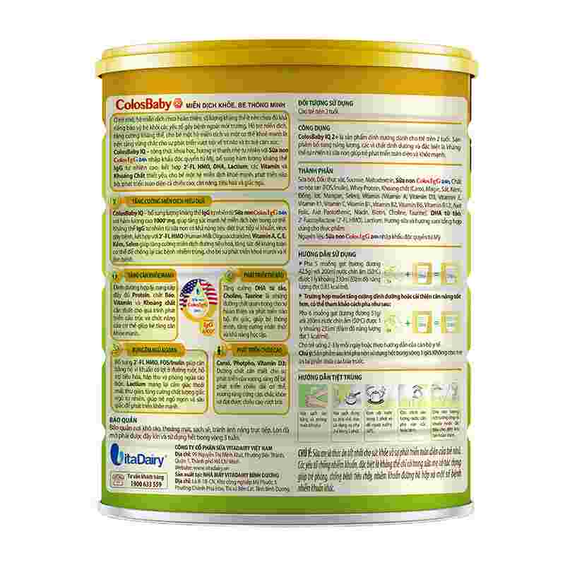 Sữa bột ColosBaby IQ Gold 2+ 800g (trên 2 tuổi)