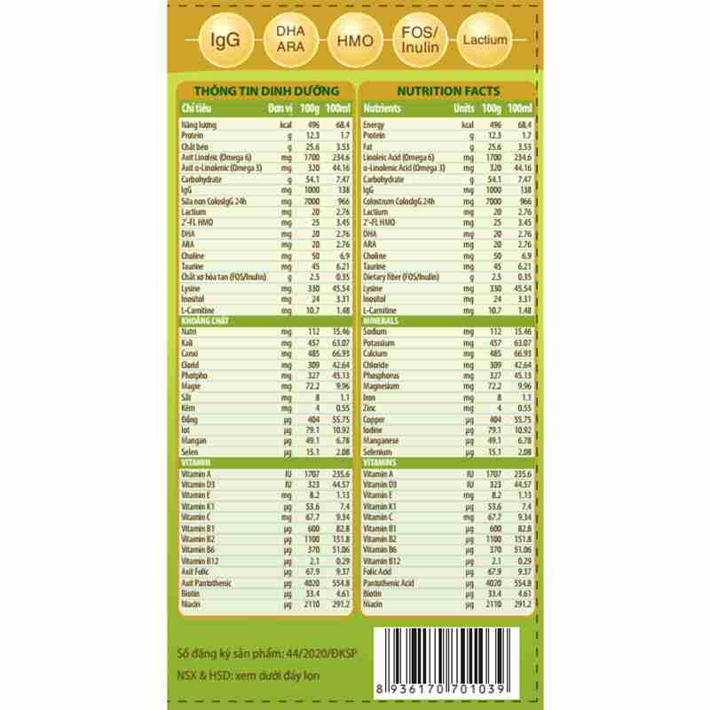 Sữa bột ColosBaby IQ Gold 0+ 800g (0-12 tháng)