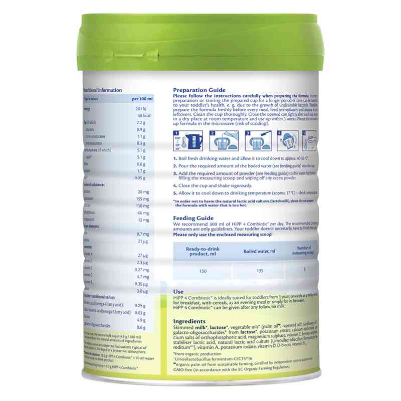 Sữa bột HiPP Organic Combiotic số 4 800g (từ 3 tuổi)