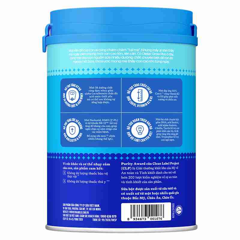 Sữa bột Dielac Grow Plus 2+ 850g (2-10 tuổi)