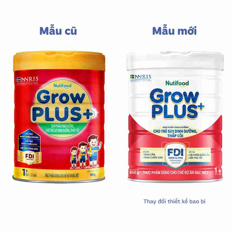 Sữa bột Nutifood GrowPLUS+ đỏ 1+ 850g (1-2 tuổi)