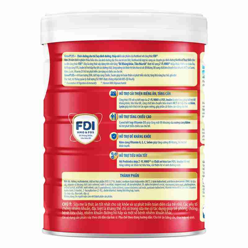 Sữa bột Nutifood GrowPLUS+ đỏ 1+ 850g (1-2 tuổi)
