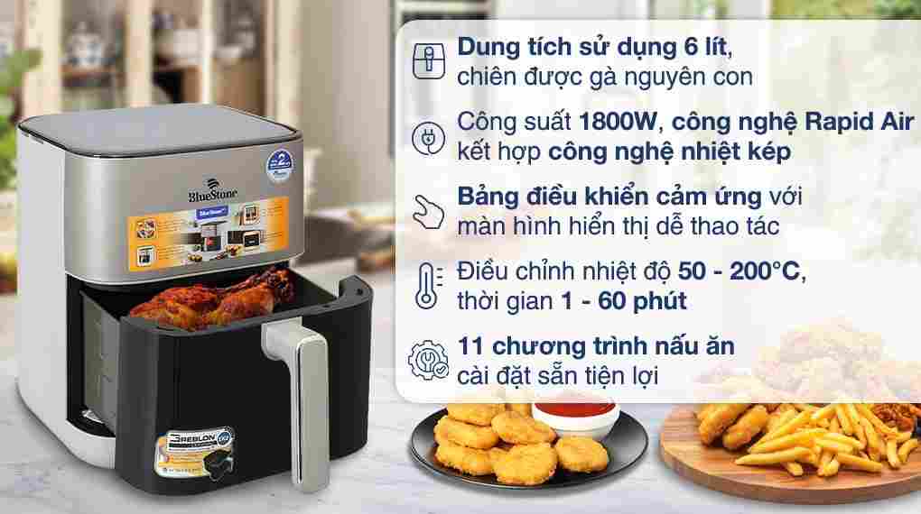 Nồi chiên không dầu BlueStone AFB-5867 6 lít
