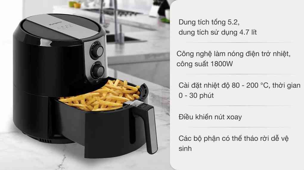 Nồi chiên không dầu Kangaroo KG55AF1 5.2 lít