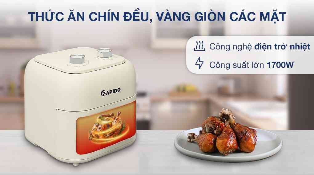 Nồi chiên không dầu Rapido RAF-7.5M3 7.5 lít