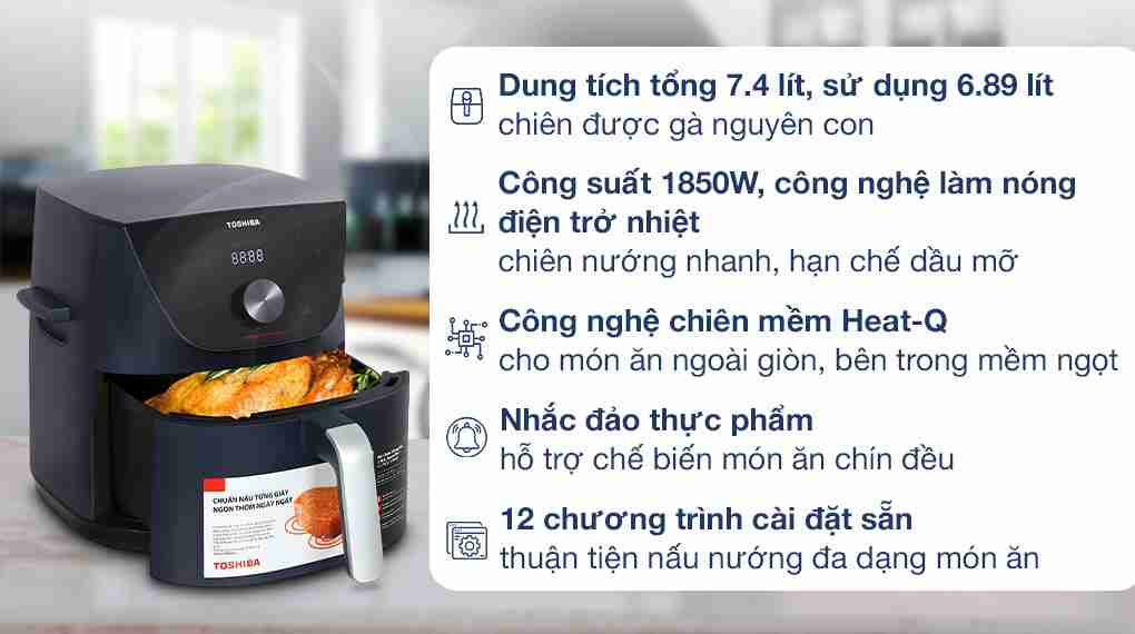 Nồi chiên không dầu Toshiba AF-74CS2SRVN(B) 7.4 lít