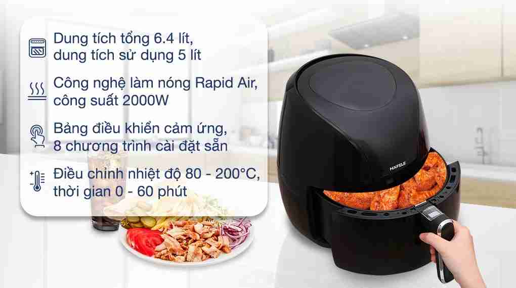 Nồi chiên không dầu Hafele HS-AF601B 6.4 lít
