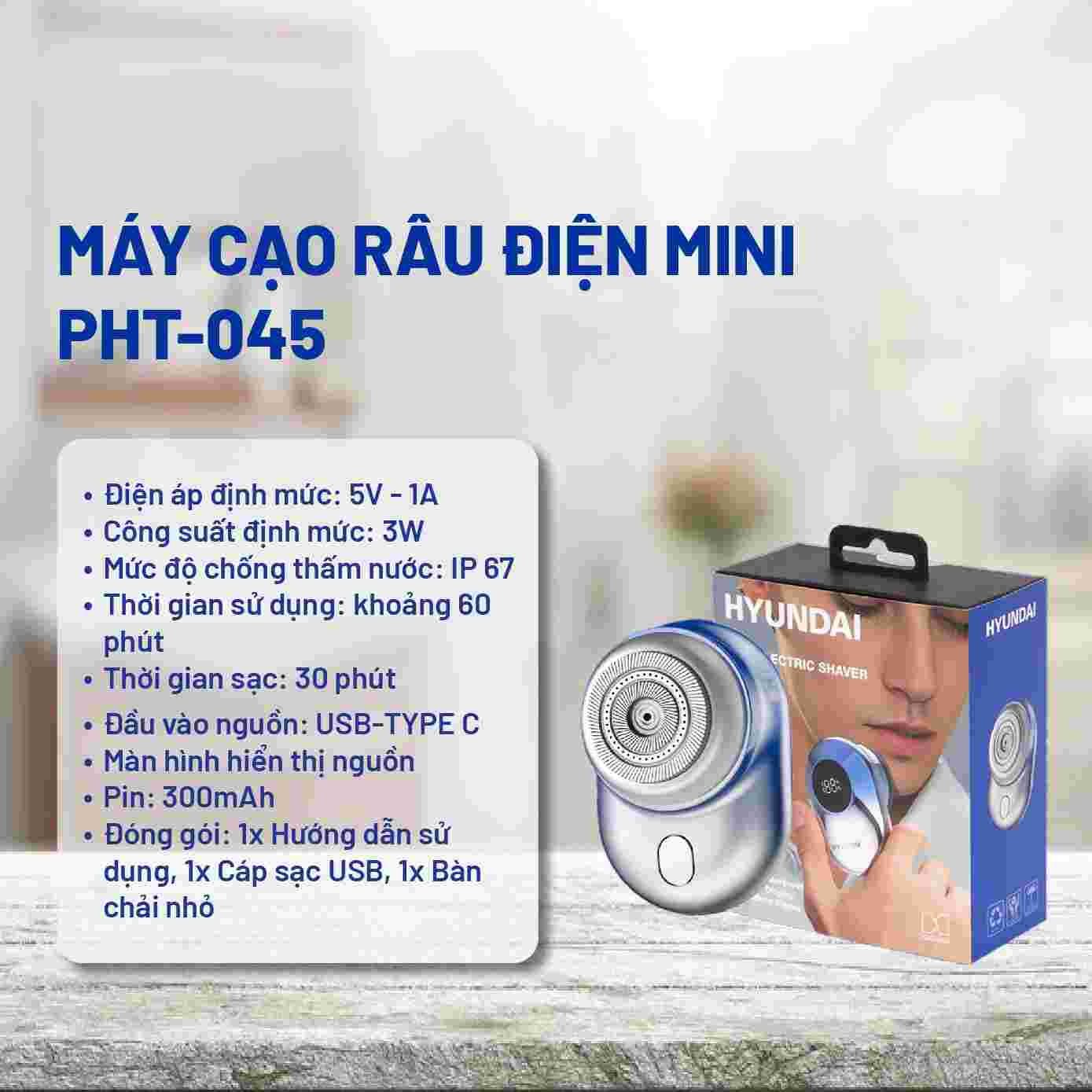 Máy cạo râu khô và ướt Hyundai PHT-045