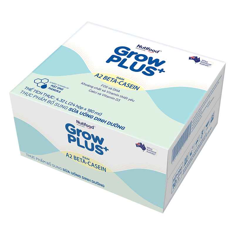 Thùng 24 hộp sữa bột pha sẵn GrowPLUS+ A2 BETA-CASEIN 1+ 180ml