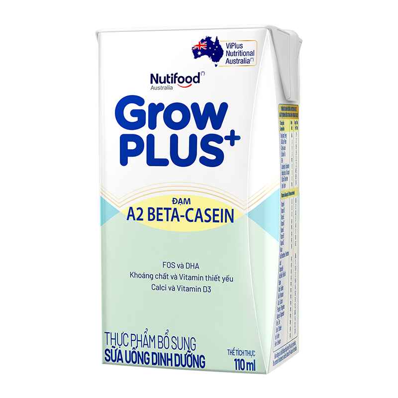 Lốc 4 hộp sữa bột pha sẵn GrowPLUS+ A2 BETA-CASEIN 1+ 110ml