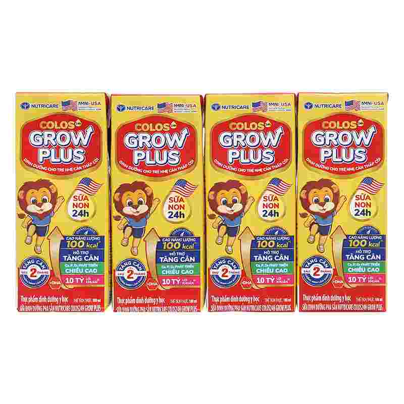 Lốc 4 hộp sữa pha sẵn Nutricare Colos 24h Grow Plus 180ml