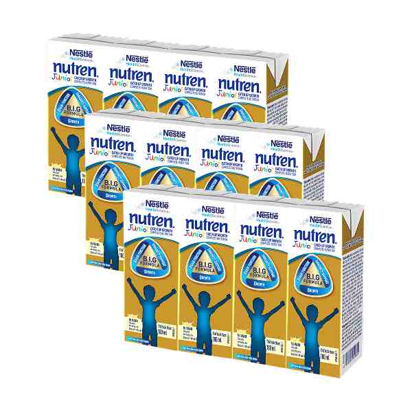 Combo 3 lốc 4 hộp sữa pha sẵn Nutren Junior hương vani 180ml