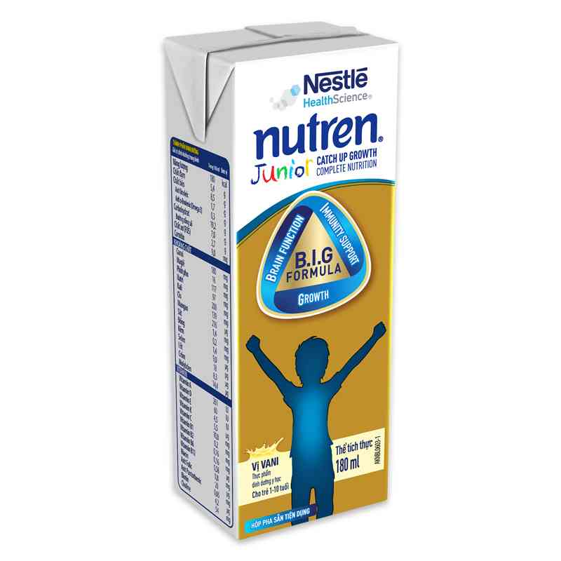 Combo 3 lốc 4 hộp sữa pha sẵn Nutren Junior hương vani 180ml