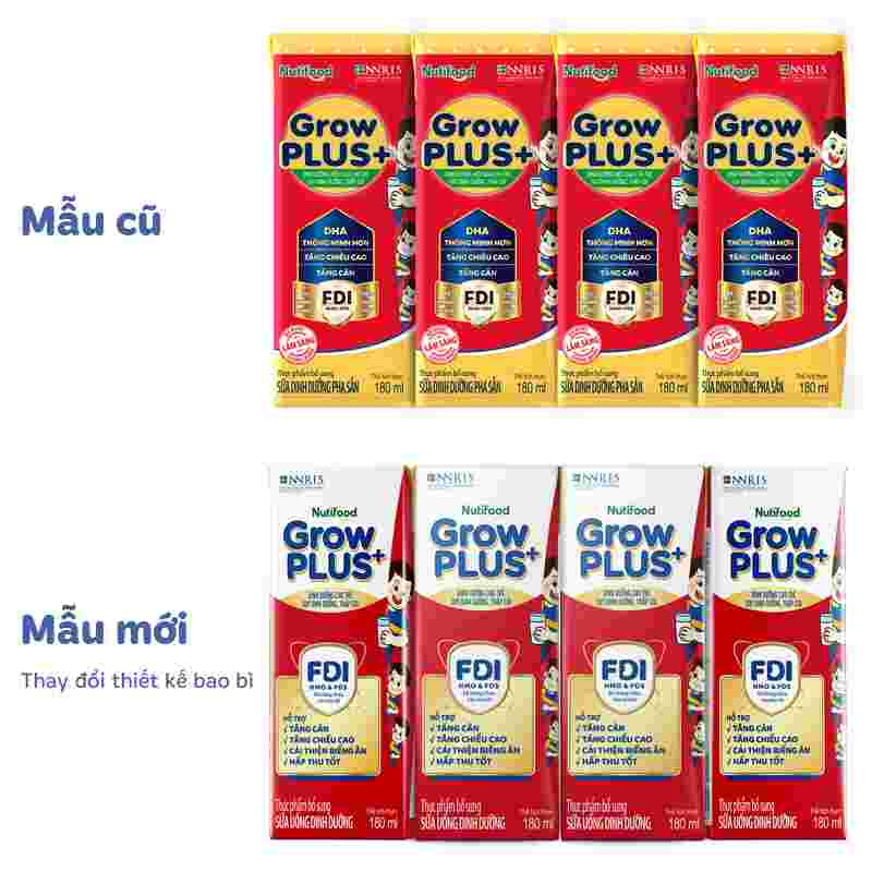 Thùng 48 hộp sữa pha sẵn Nutifood GrowPLUS+ đỏ 180ml