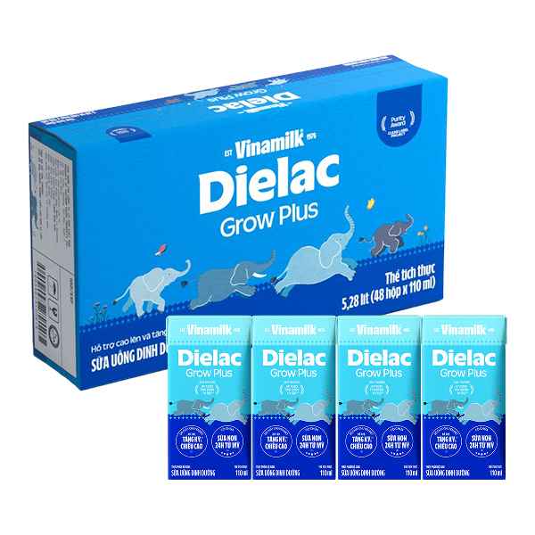 Thùng 48 hộp sữa non pha sẵn Dielac Grow Plus 110ml