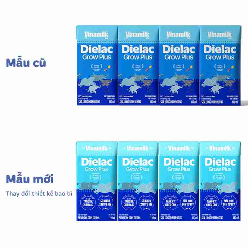 Thùng 48 hộp sữa non pha sẵn Dielac Grow Plus 110ml