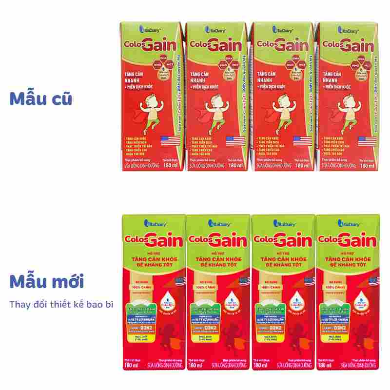 Thùng 48 hộp sữa non pha sẵn Colos Gain hương vani 180ml