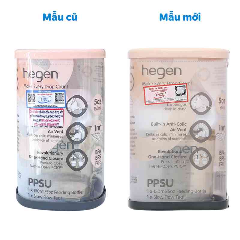 Bình sữa nhựa PPSU Hegen cổ rộng 150ml