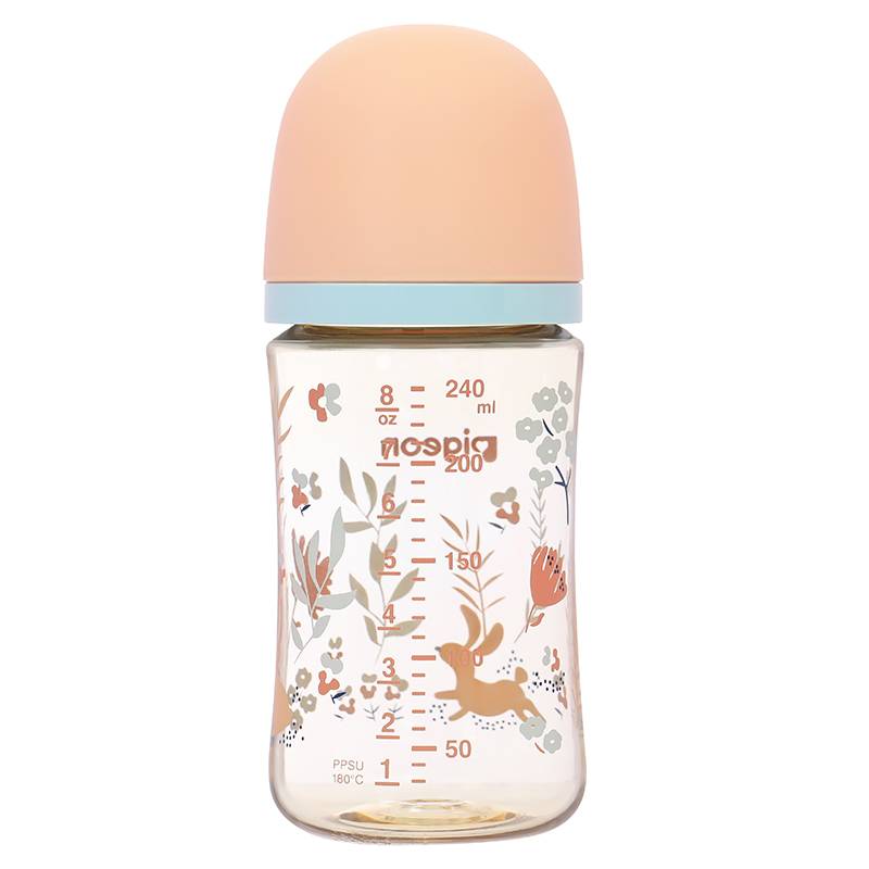 Bình sữa nhựa PPSU Pigeon Softouch Baby-Friendly World cổ rộng 240ml - Thỏ hồng
