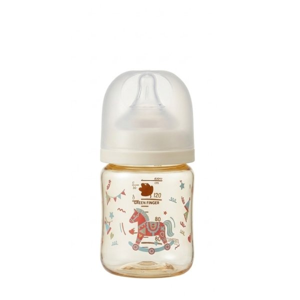 Bình sữa nhựa PPSU GreenFinger cổ rộng 160ml - Ngựa gỗ