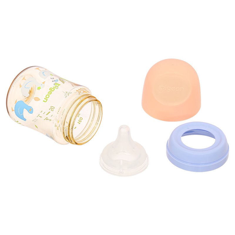 Bình sữa nhựa PPSU Pigeon Softouch Baby-Friendly World cổ rộng 160ml - Đàn ngỗng