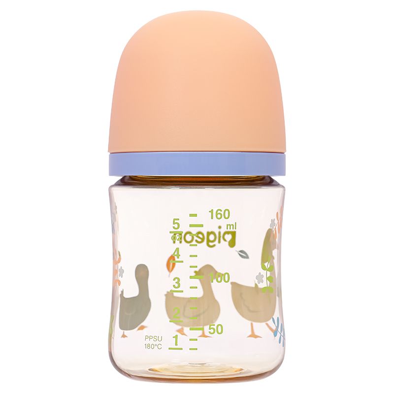 Bình sữa nhựa PPSU Pigeon Softouch Baby-Friendly World cổ rộng 160ml - Đàn ngỗng