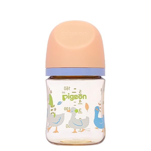 Bình sữa nhựa PPSU Pigeon Softouch Baby-Friendly World cổ rộng 160ml - Đàn ngỗng