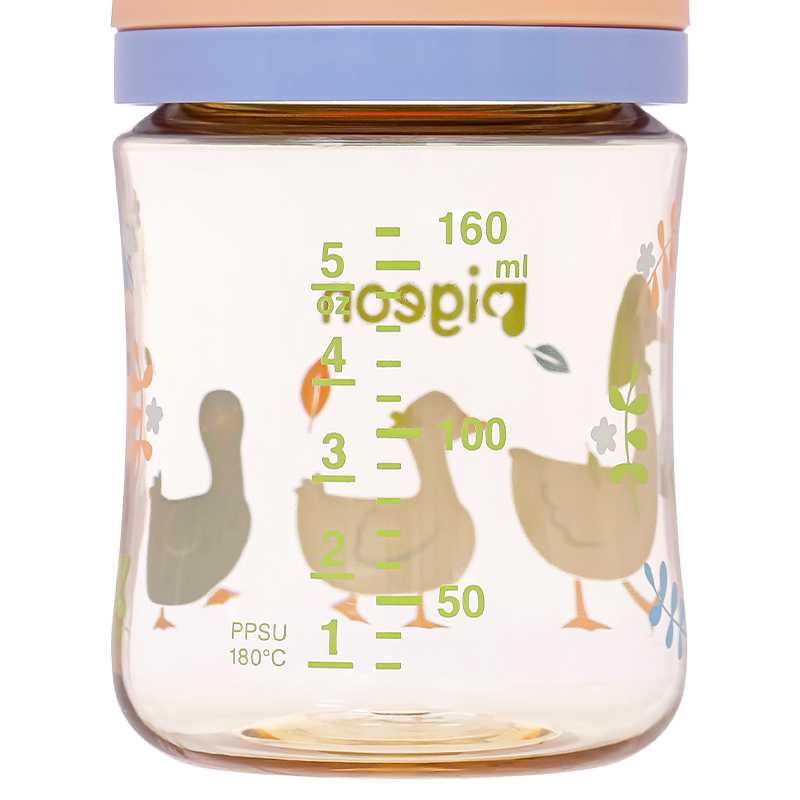 Bình sữa nhựa PPSU Pigeon Softouch Baby-Friendly World cổ rộng 160ml - Đàn ngỗng