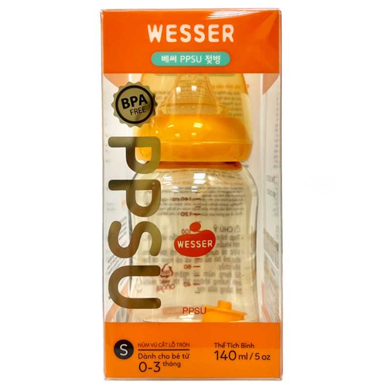Bình sữa nhựa PPSU Wesser TBSWPP140 cổ hẹp 140ml