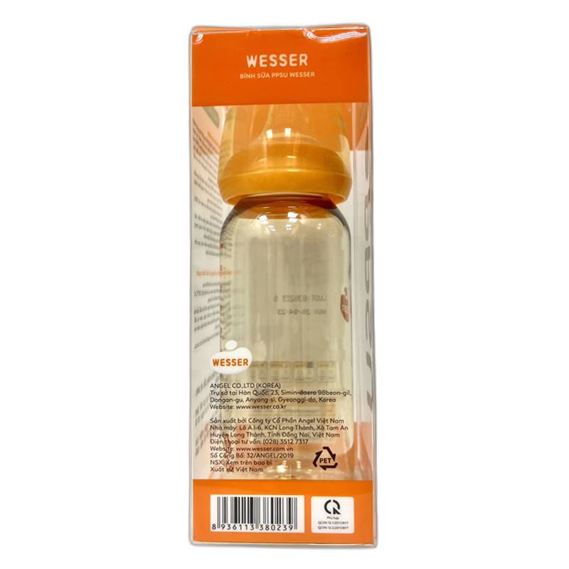 Bình sữa nhựa PPSU Wesser TBSWPP250 cổ hẹp 250ml