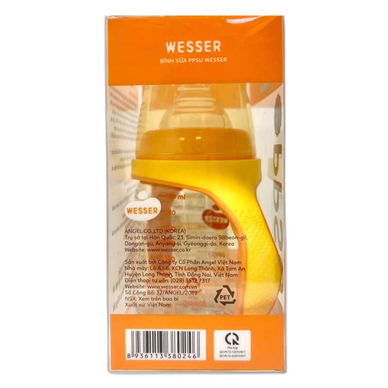 Bình sữa nhựa PPSU Wesser TBSWPP180 cổ rộng 180ml